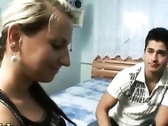 Amazing blonde teenie suckes and gets fucked by dirty man